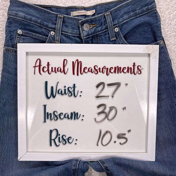 Levi’s 94 Baggy Jeans Women’s 26 (Actual 27x30) Blue Grunge Y2K Retro Streetwear - Picture 11 of 12